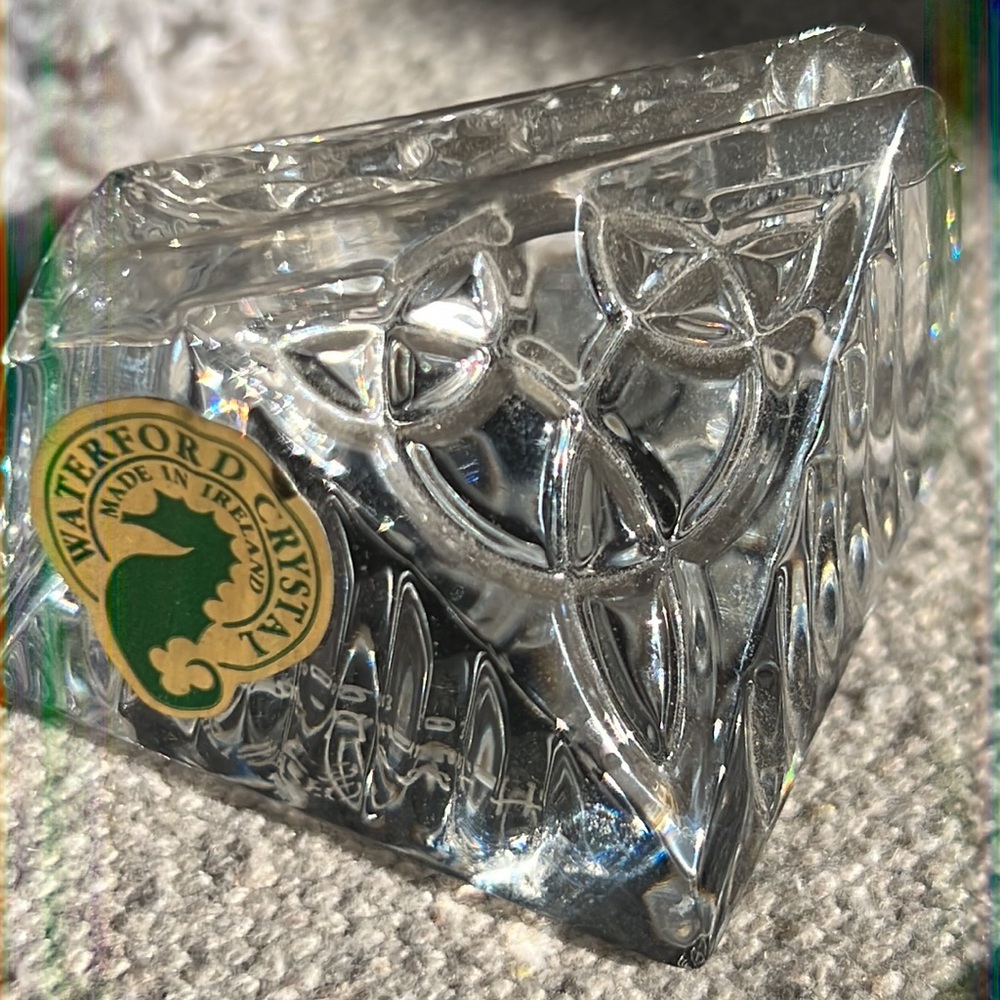 Waterford Crystal “Fiona” Artist Signed Name Card Place Holders